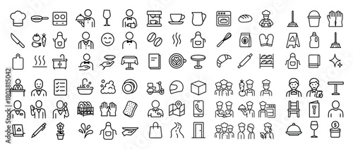 Kitchen and cooking icon set collection