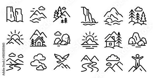 Minimalist Vacation Icons
