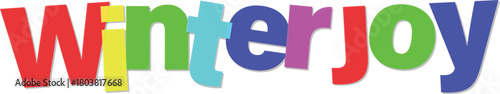 Colorful Winterjoy Text Banner Promoting Winter Season Fun and Happiness