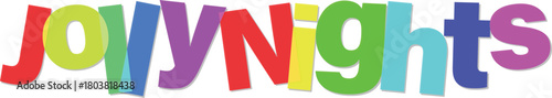 Jolly Nights Colorful Festive Typography Design for Holiday Season Celebrations