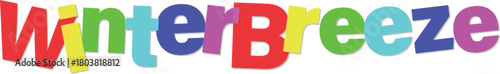 Winter Breeze colorful lettering design for seasonal promotional material