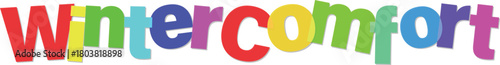 Winter Comfort Colorful Text Illustration for Seasonal Designs and Promotions