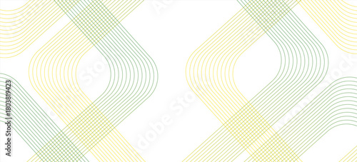 Abstract Geometric Line Background with Curved Stripes in Yellow and