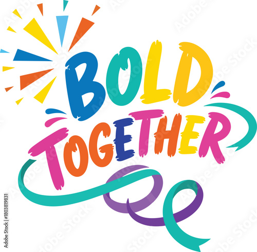 creative playful solid color bold together vibrant teamwork vector art