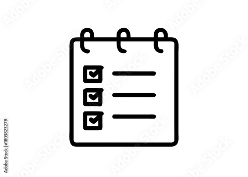 Checklist Notebook Icon – Task List & Planner Symbol