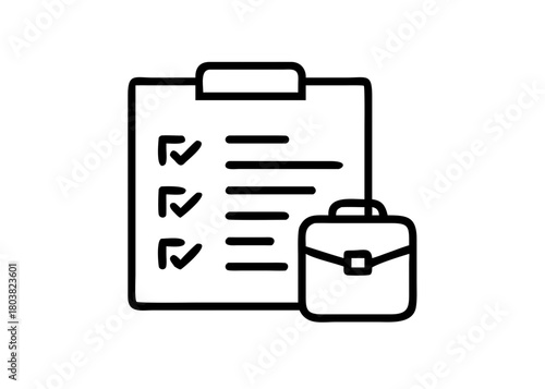 Business Checklist Icon – Briefcase With Task List Clipboard Vector