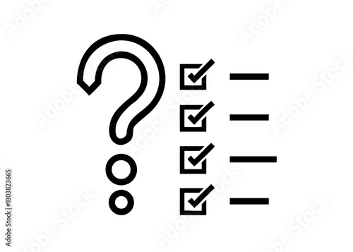 Question Checklist Icon – Query With Task List Vector