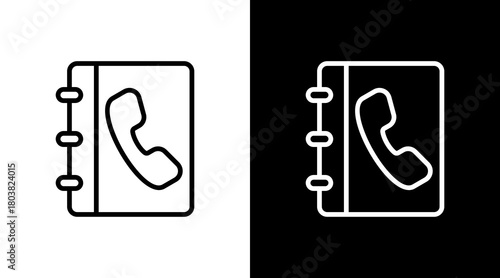 Phone Number With Icon Set Design