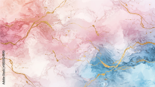 Abstract pink watercolor floral texture pattern on vintage paper background