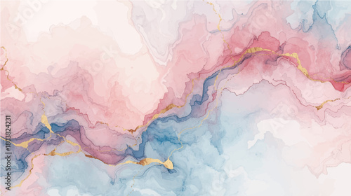 Abstract grunge watercolor paper texture background with blue paint splashes