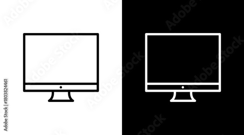 Computer Screen With Icon Set Design
