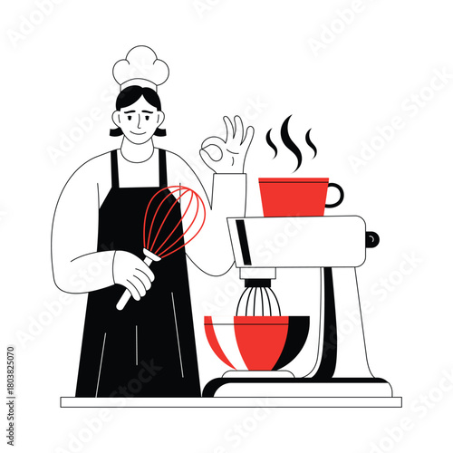 Coffee Brewing Flat Illustration EPS 10 File 