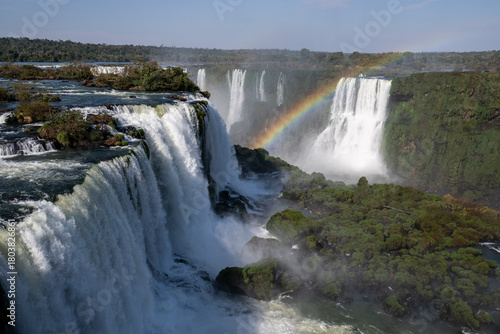 Beautiful view to rainforest waterfalls in Iguaçu Falls