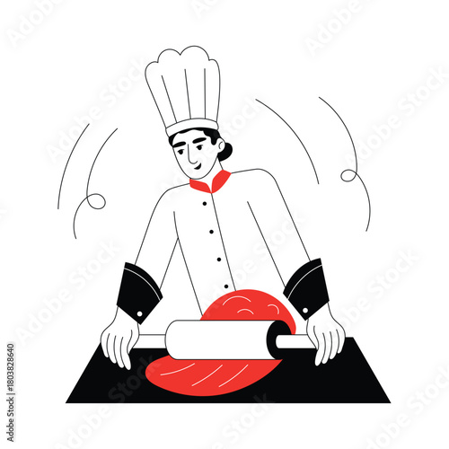 Flatten Dough Flat Illustration EPS 10 File 