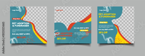 Adopt a pet social media  posts