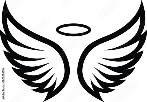 Eagle wing tattoo design vector illustration symbol