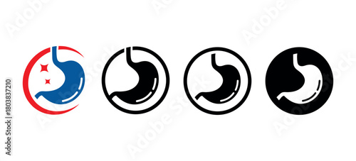 Stomach Icons, Human stomach logo icon