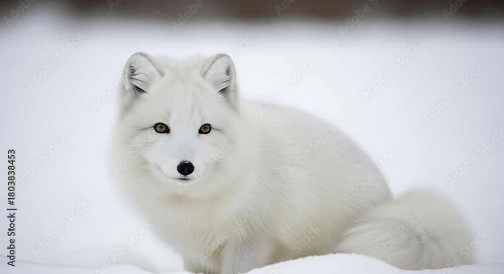 Fototapeta premium Arctic Fox Portrait in Snowy Winter Landscape