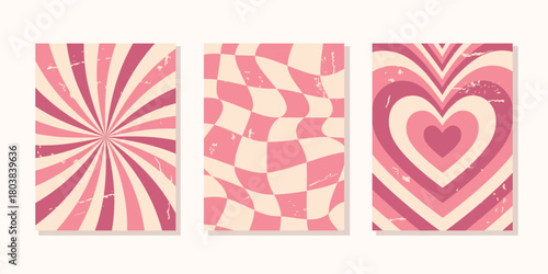 Retro Valentine's Day background set
