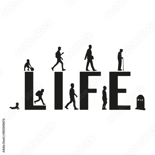 The journey of life depicted through human evolution and stages