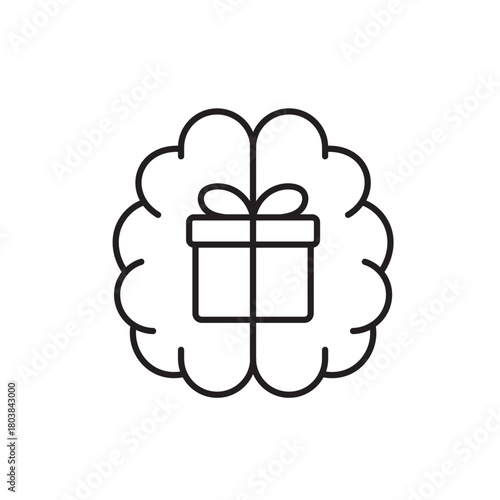 A vector icon representing AI content generator for holiday campaigns, created in line style with editable stroke