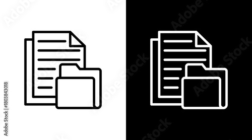 Document File With Icon Set Design