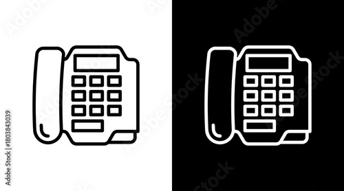 Telephone With Icon Set Design
