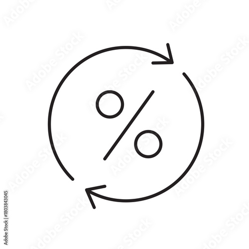 A vector icon representing rotating holiday discount or dynamic pricing, created in line style with editable stroke