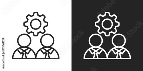 Employee Icon In Black And White Line Style