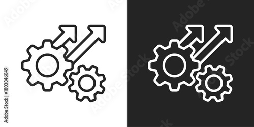Productivity Icon In Black And White Line Style