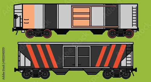 Explore two unique train car designs for railroad and transport projects