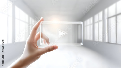 hand touching screen