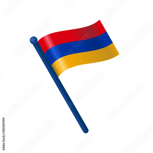 Armenia waving flag isolated vector illustration