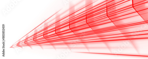 Emerald beams drift diagonally with quiet glowing tension. Light particles hover nearby creating smooth layered depth. Soft sparks enrich the feeling of silent acceleration.