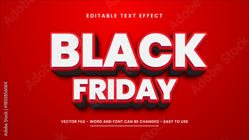 Black friday editable text effect  3d editable text style