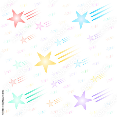 Colorful Shooting Stars Pattern – Cute Pastel Pop Comet Background