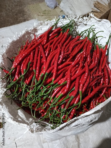 red hot chili peppers in a basket