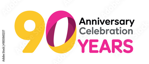 The graphic displays the text "90 Anniversary Celebration YEARS" with the number 90 prominently featured in a stylized design.