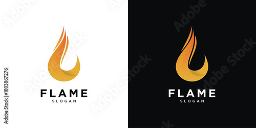 Fire flame drops logo vector design