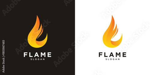 Fire flame drops logo vector design