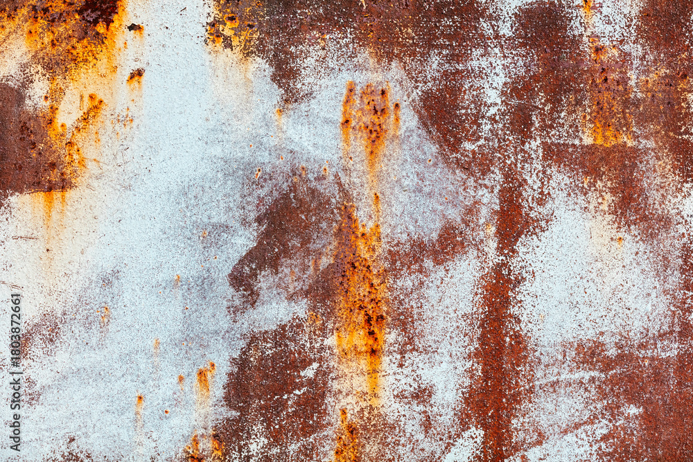 Fototapeta premium A rusty metal surface with a white background