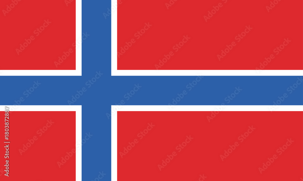Obraz premium Norway kingdom national flag in flat style. Vector flat background.