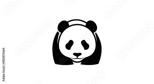 Simple Black and White Panda Illustration