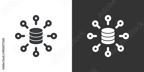 Database icon. Solid glyph series icon