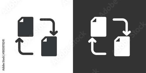 File Transfer icon. Solid glyph series icon