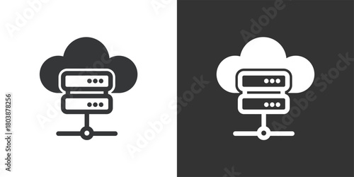 Connected Cloud Server icon. Solid glyph series icon