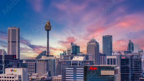 Photography 18 November 2025 Panoramic night view of Sydney Harbour and City Skyline of NSW