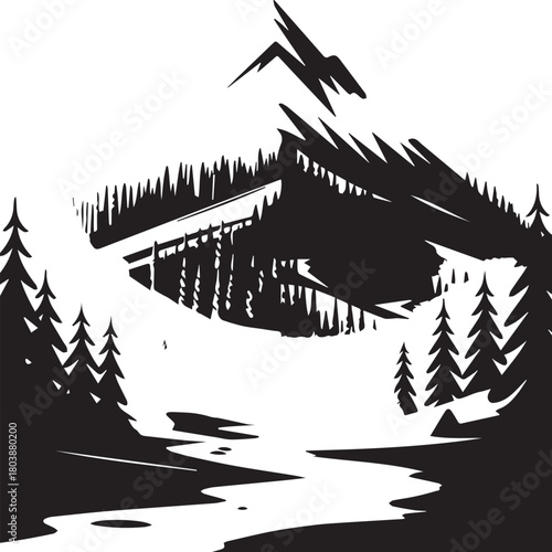 vector illustration of a mountain landscape