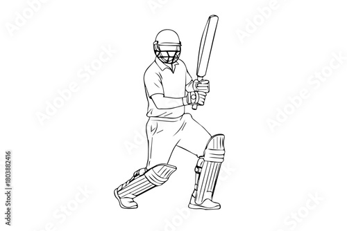 Wallpaper Mural Silhouette of a cricket betsman playing a shot Torontodigital.ca