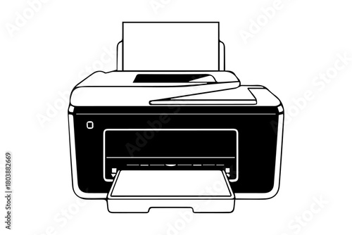 Wallpaper Mural Silhouette orf Modern Printer Torontodigital.ca